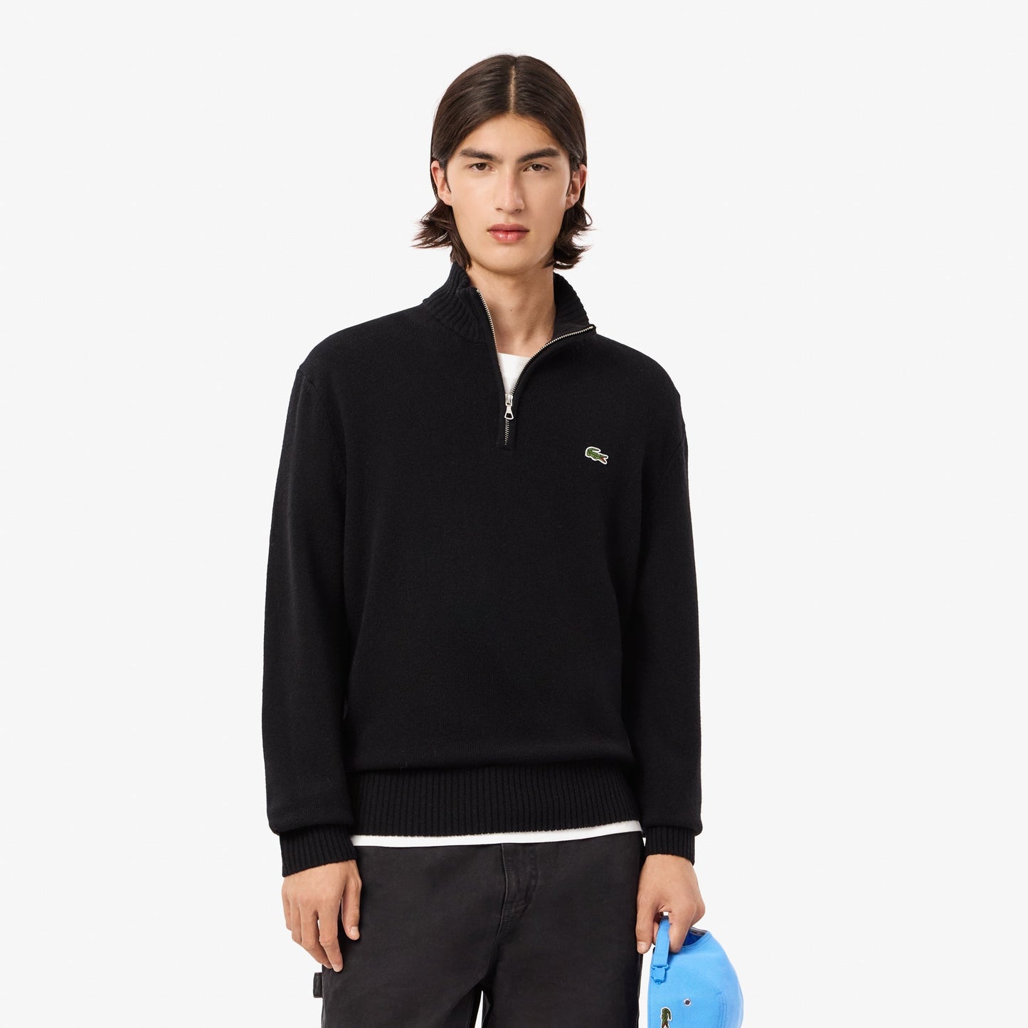 buy-high-zip-neck-monochrome-carded-wool-sweater-ah3052-031-lebanon - Medaid