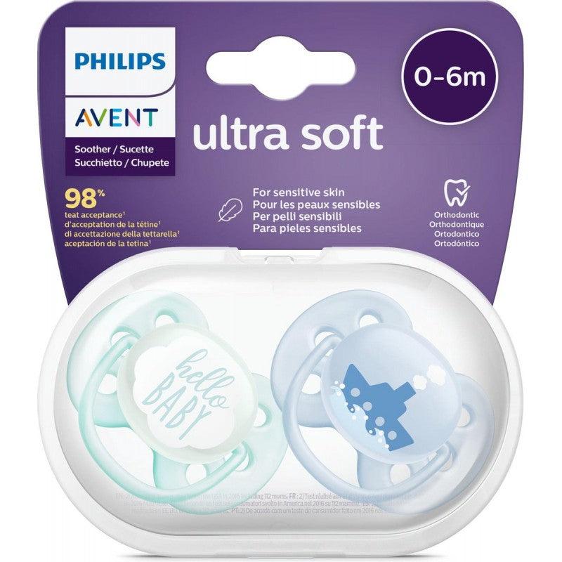 avent 2 ultra soft deco soother 18m+ - boy 349/18