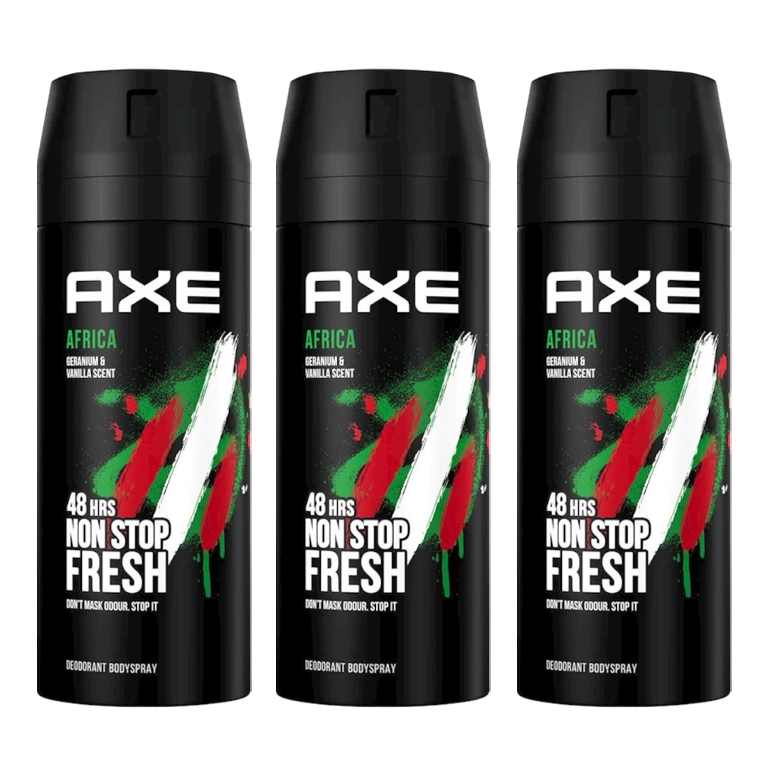 Axe Africa 48H Non Stop Fresh Spray Deodorant For Him - Pack Of 3 - Medaid International