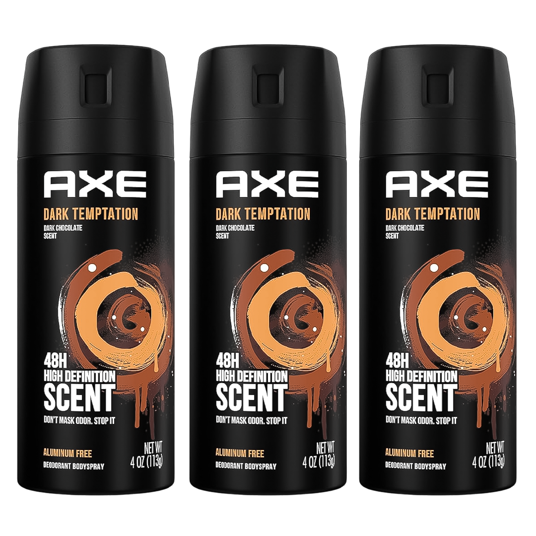 Axe Dark Temptation 48H High Definition Scent Spray Deodorant For Him - Pack Of 3 - Medaid