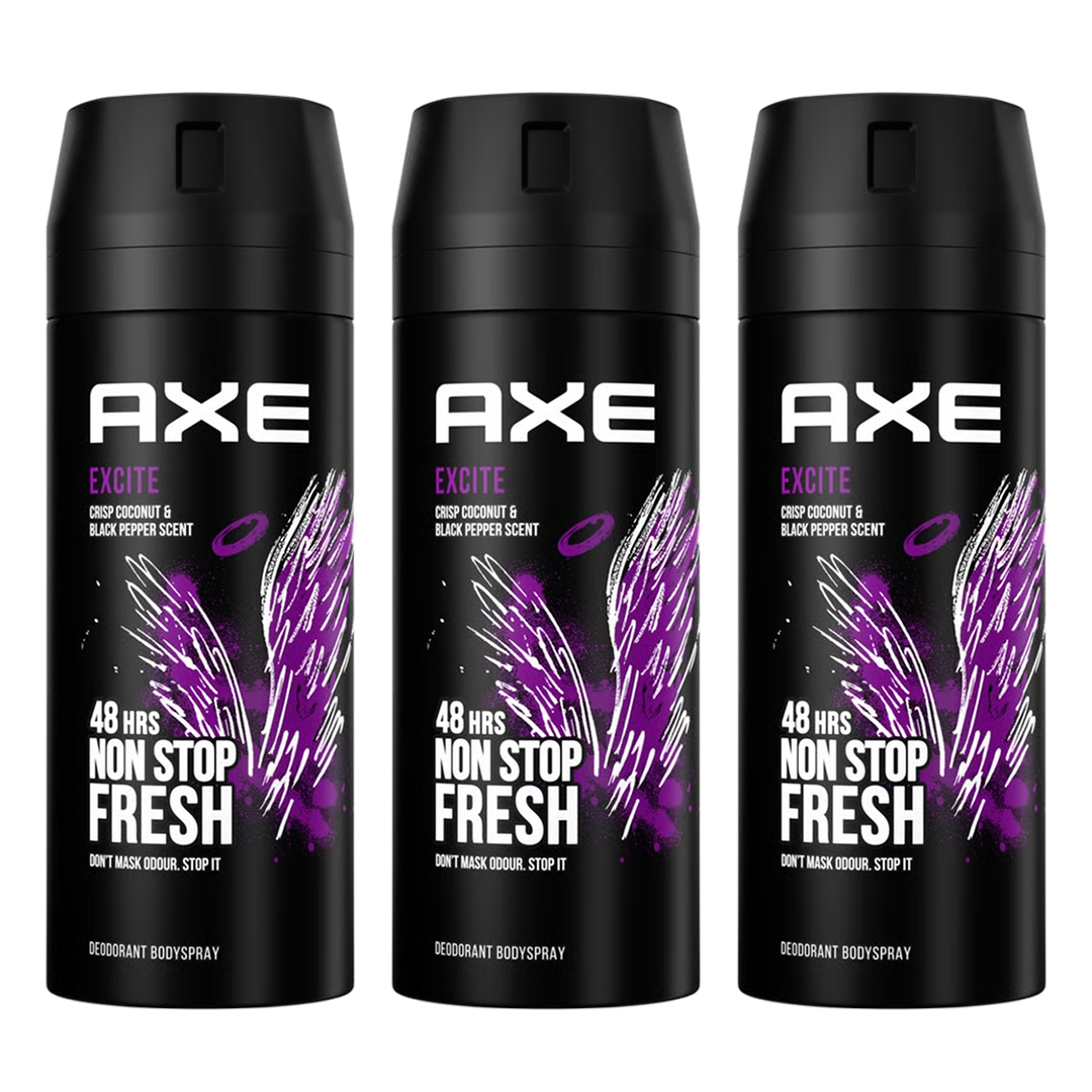 Axe Excite 48H Non Stop Fresh Spray Deodorant For Him - Pack Of 3 - Medaid