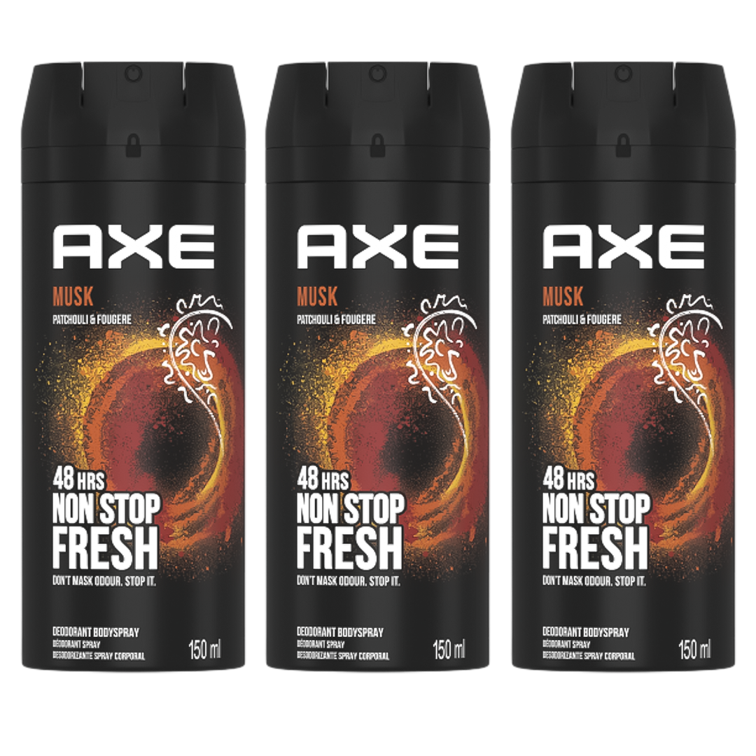 Axe Musk 48H Non Stop Fresh Spray Deodorant For Him - Pack Of 3 - Medaid