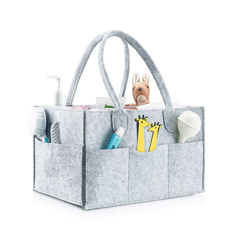 33 CM Baby Nappy Caddy Organizer Bag with Handles Nursery Storage Bin with Removable Compartments Multipurpose Tote for Baby Clothes and Diapers - Medaid International