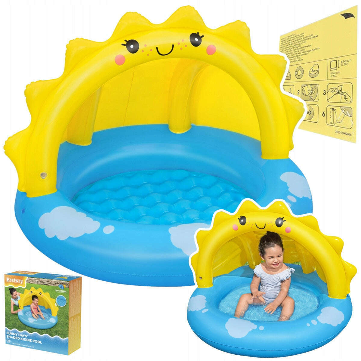 Sunny Days Shaded Kiddie Pool 101x97x71cm - Medaid International