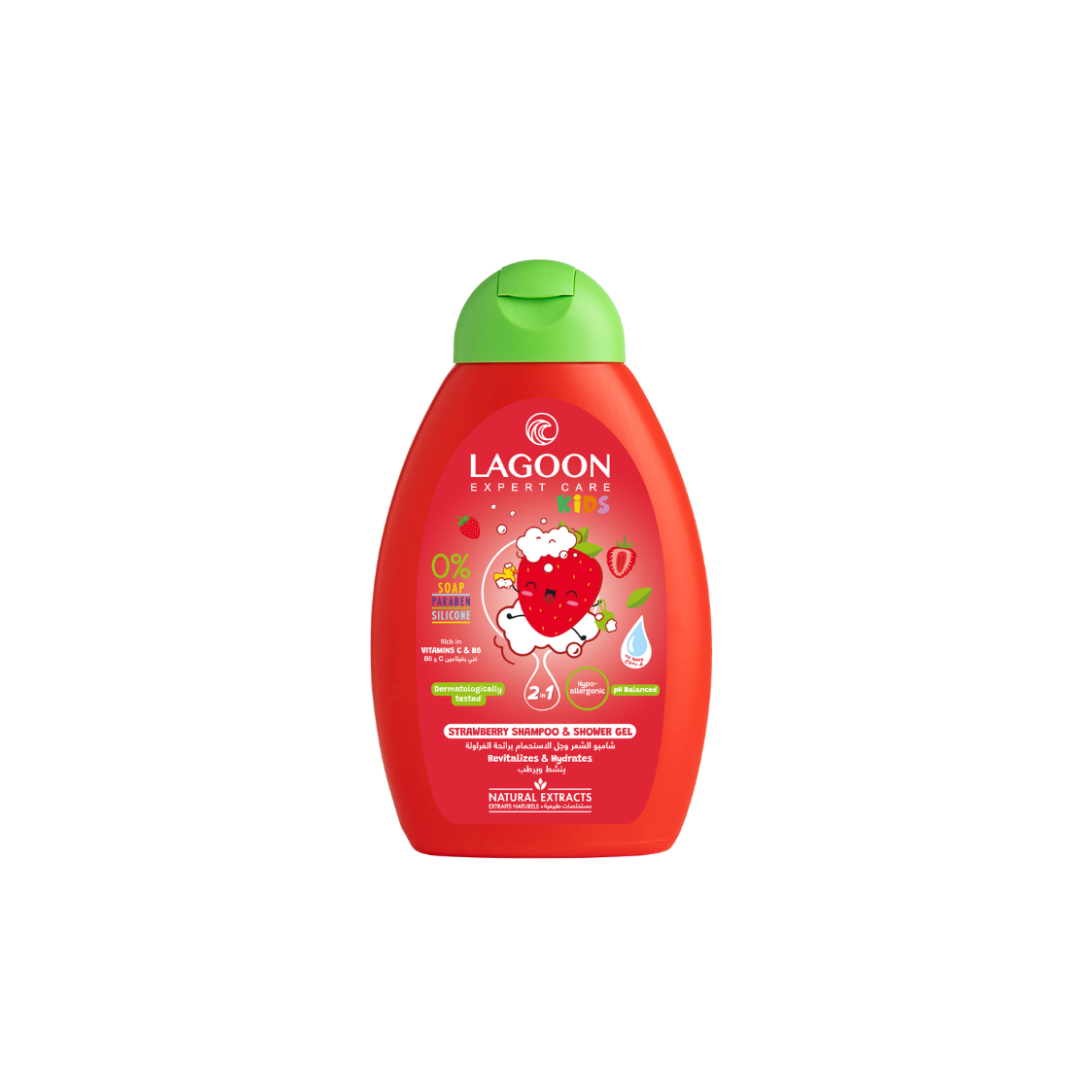 Lagoon Kids 2in1 Strawberry Shampoo & Shower Gel 400ml - Medaid