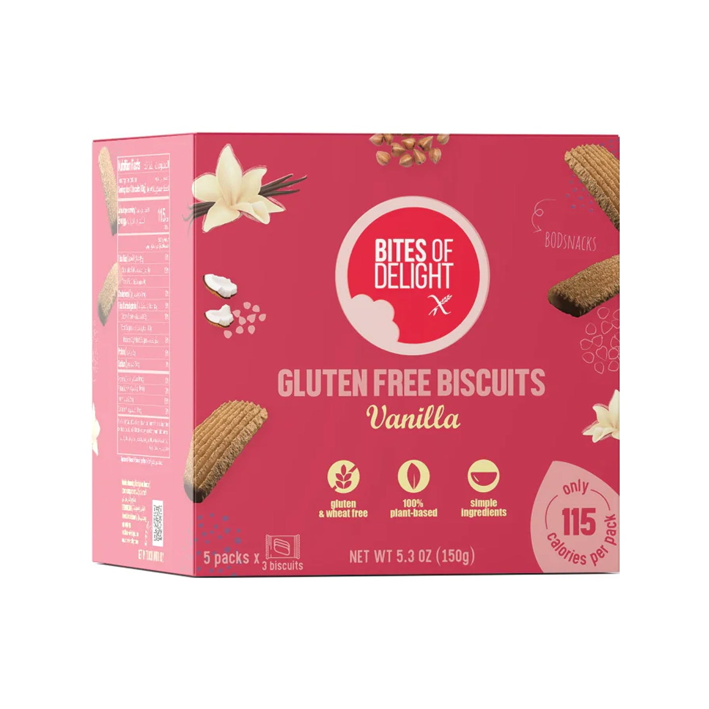 BITES OF DELIGHT BISCUITS BOX GLUTEN FREE - VANILLA - Medaid International