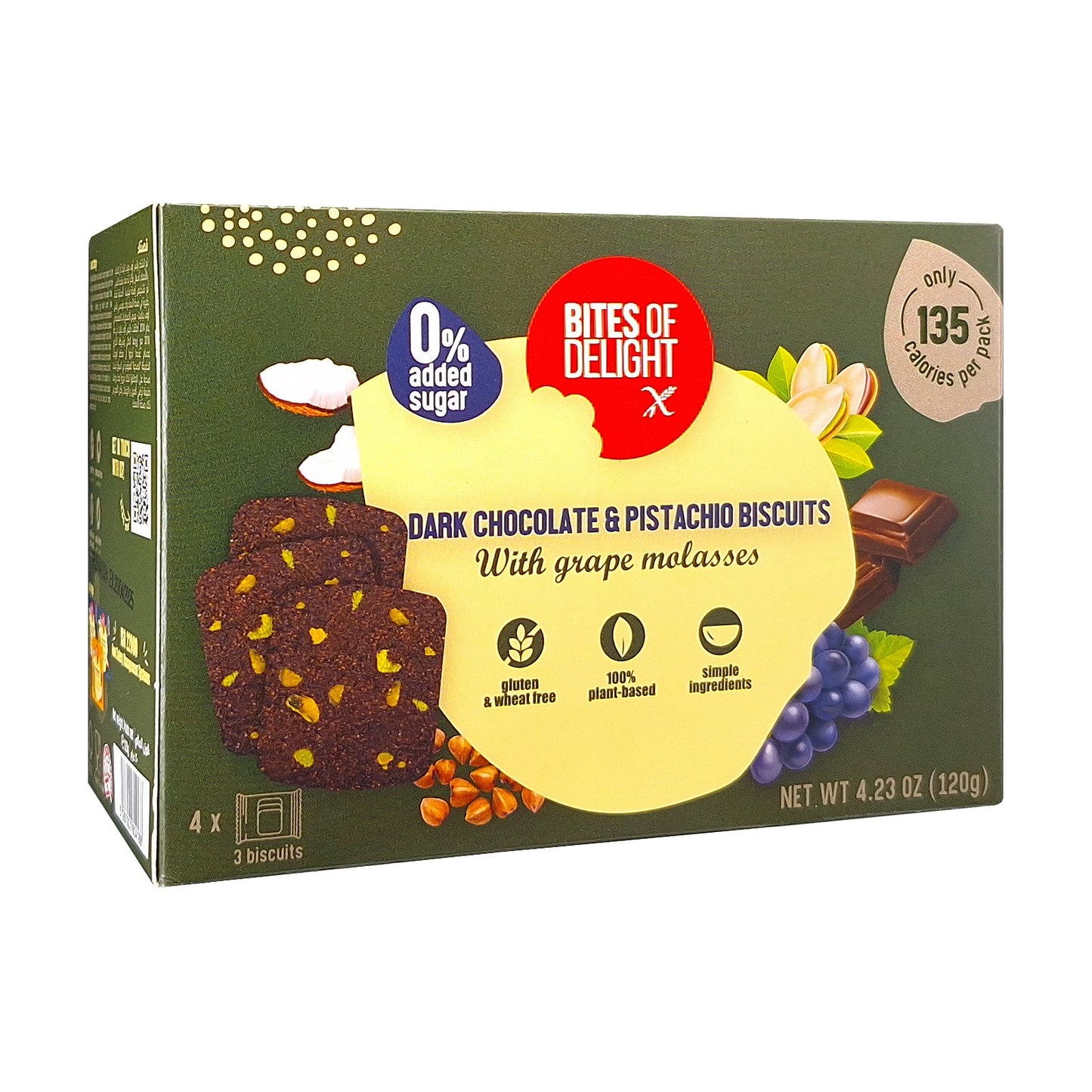 Gluten Free Dark Chocolate & Pistachio Biscuits - Medaid International