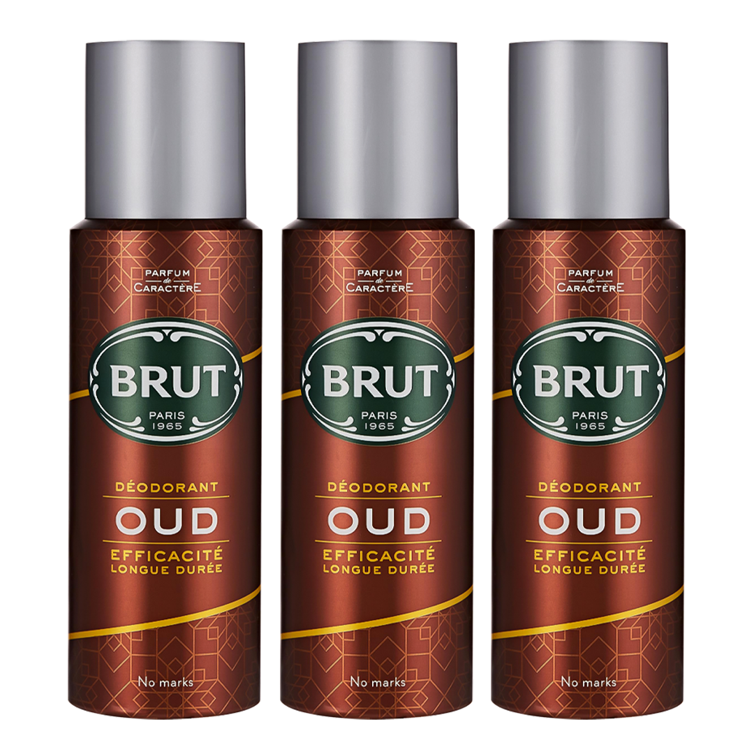 Brut Oud Spray Deodorant For Him - Pack Of 3 - Medaid International