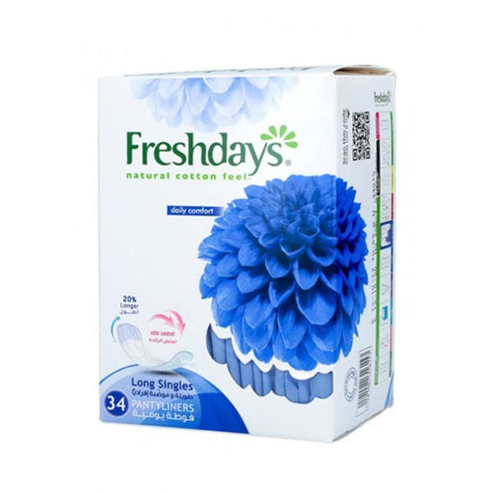 FRESHDAYS PANTY LINERS LONG SINGLES 34'S - Medaid International