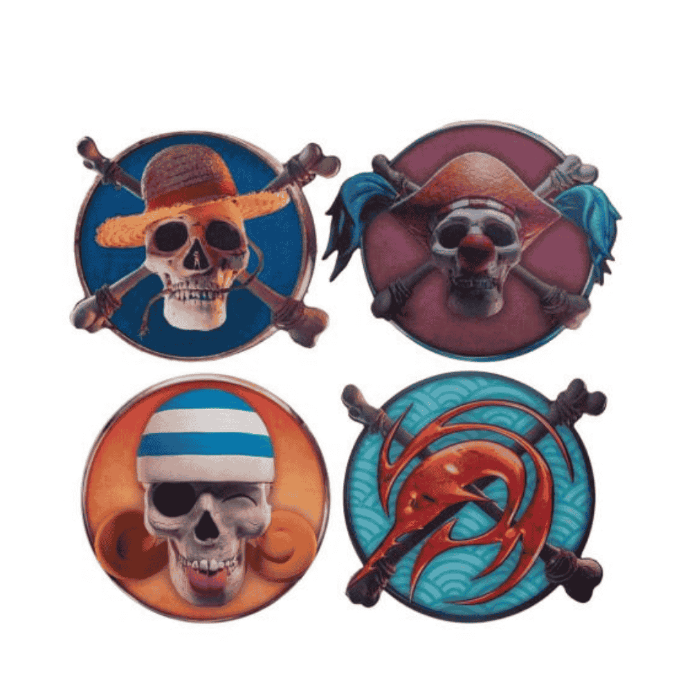 One Piece Characters #1 Set of 4 Coasters By Cinereplica - Medaid International