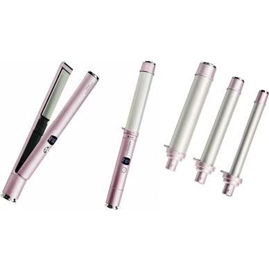 Classic Straightener & Curler 3in1 Set, Light Pink - Medaid International
