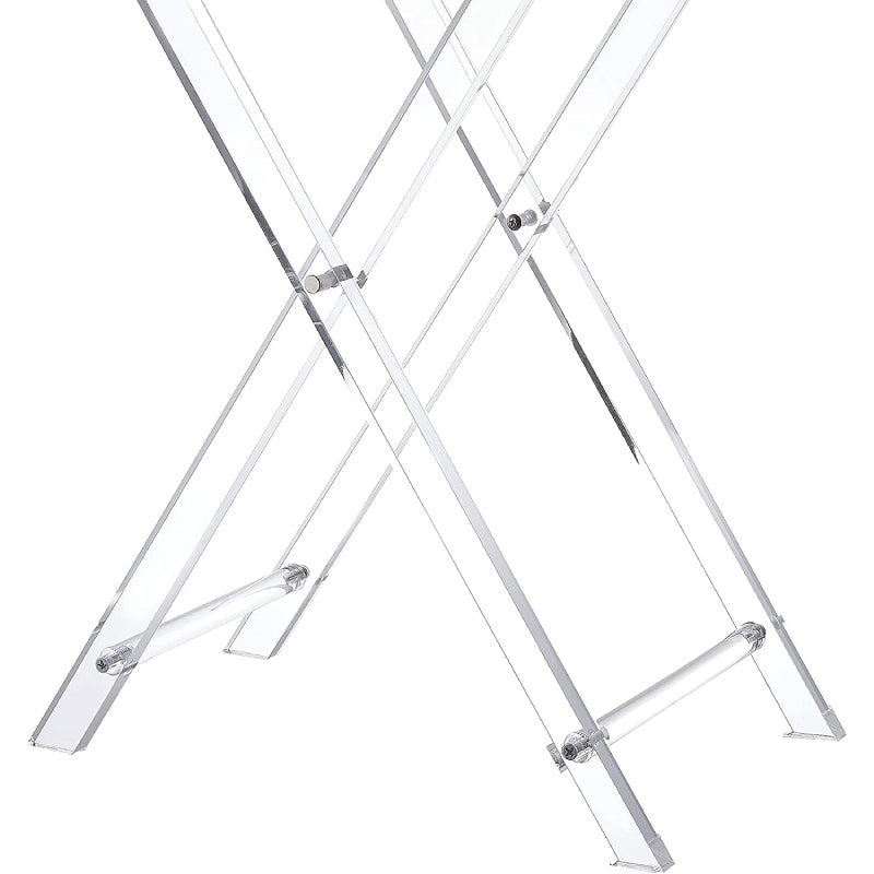 65 CM Clear Folding Plexi Rectangular Tray Table Portable Side Table for Bedroom Living Room Kitchen Nightstand - Medaid International