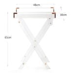 65 CM Clear Folding Plexi Rectangular Tray Table Portable Side Table for Bedroom Living Room Kitchen Nightstand - Medaid International