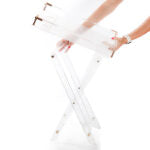 65 CM Clear Folding Plexi Rectangular Tray Table Portable Side Table for Bedroom Living Room Kitchen Nightstand - Medaid International