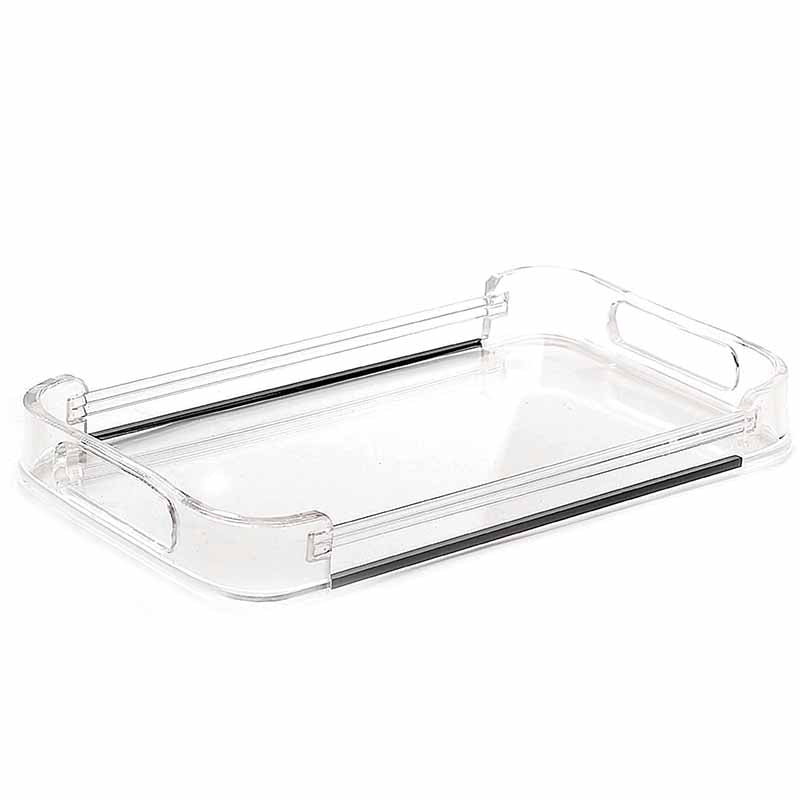 41 CM Transparent Plexi Rectangular Serving Tray with Handles Multifunctional Organizer Tray for Food Drinks Snacks and Appetizers - Medaid