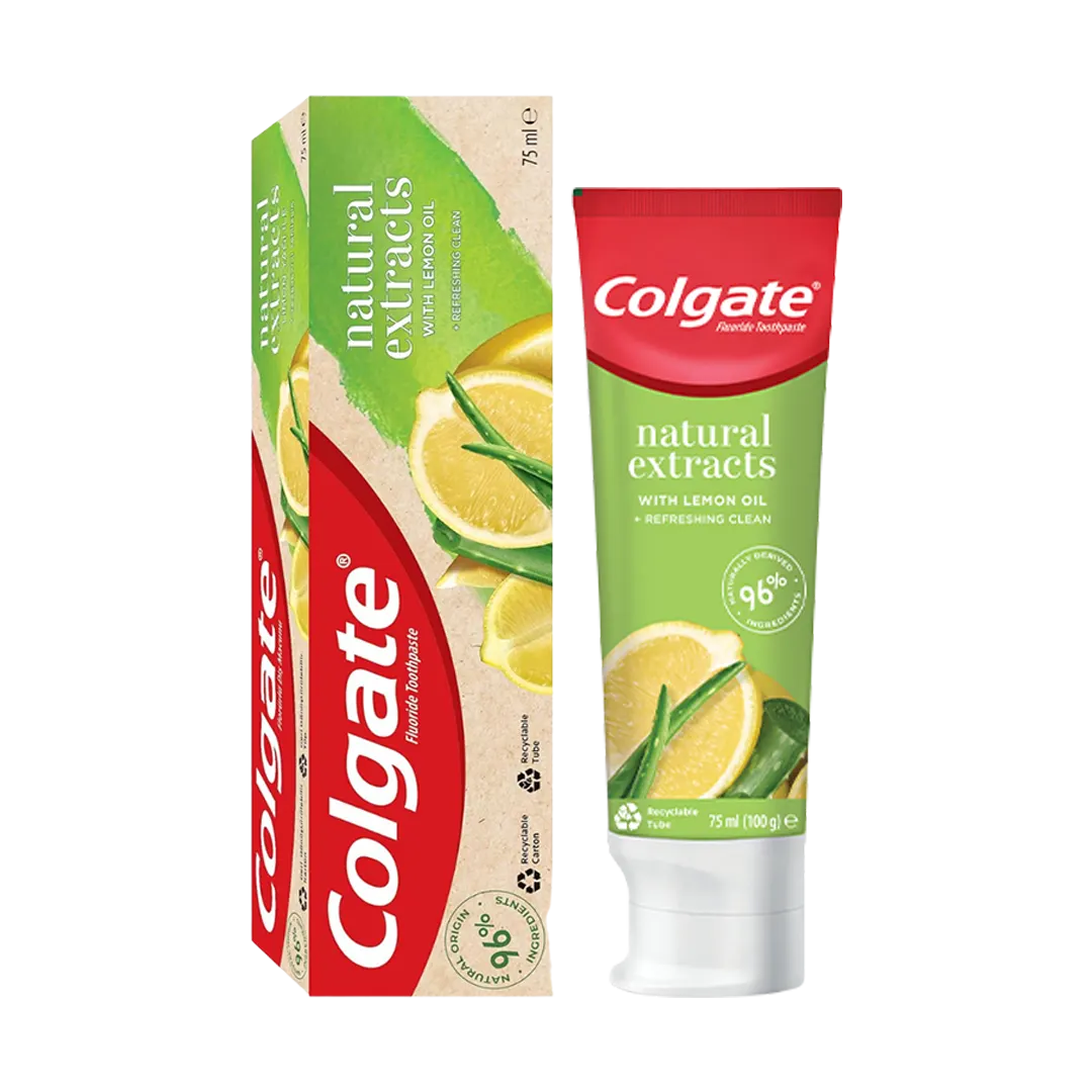 Colgate Natural Extracts With Lemon Oil Fluoride Toothpaste - 75ml - Medaid