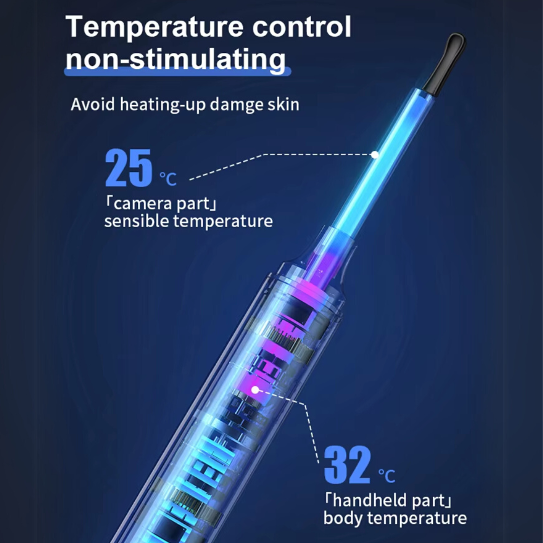 Ear Wax Removal Tool with Camera – HD Ear Cleaner with 6 LED Lights – Black - Medaid International