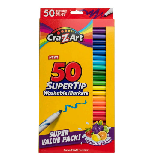 Super Tip Washable Markers, 50 Count - Medaid International