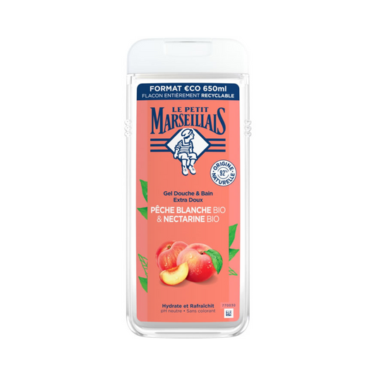 Le Petit Marseillais - Bio White Peach & Nectarine Shower Gel 650ml - Medaid International