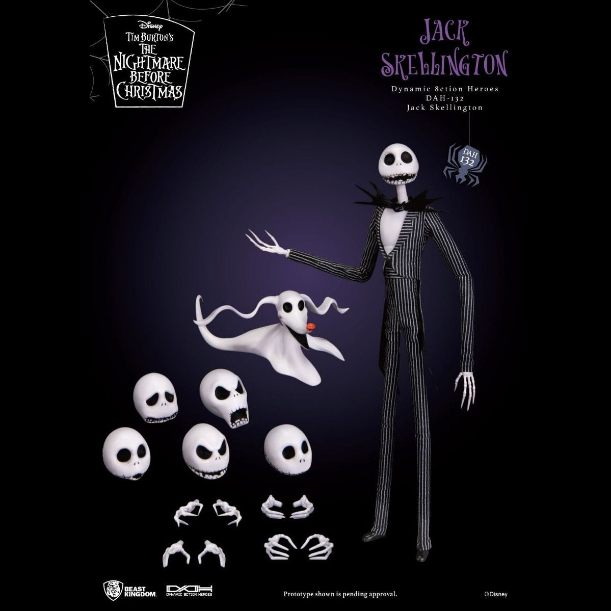 The Nightmare Before Christmas Dynamic 8ction Heroes DAH-132 Jack Skellington Action Figure By Beast Kingdom - Medaid International