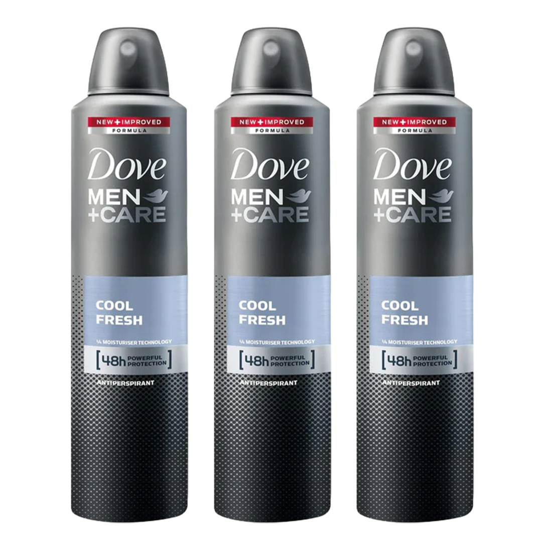 Dove Men + Care Cool Fresh 48H Anti-Perspirant Spray Deodorant For Him - Pack Of 3 - Medaid