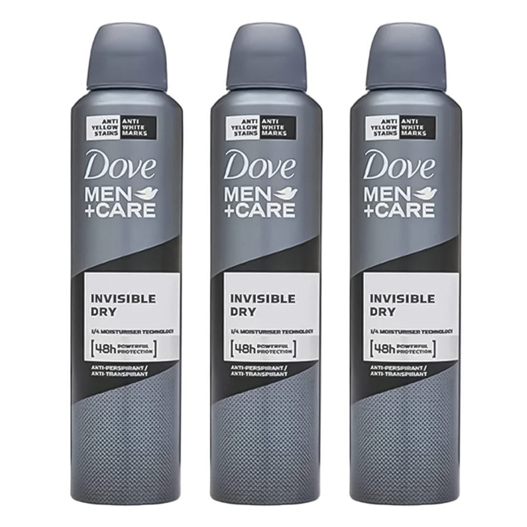 Dove Men + Care Invisible Dry 48H Anti-Perspirant Spray Deodorant For Him - Pack Of 3 - Medaid