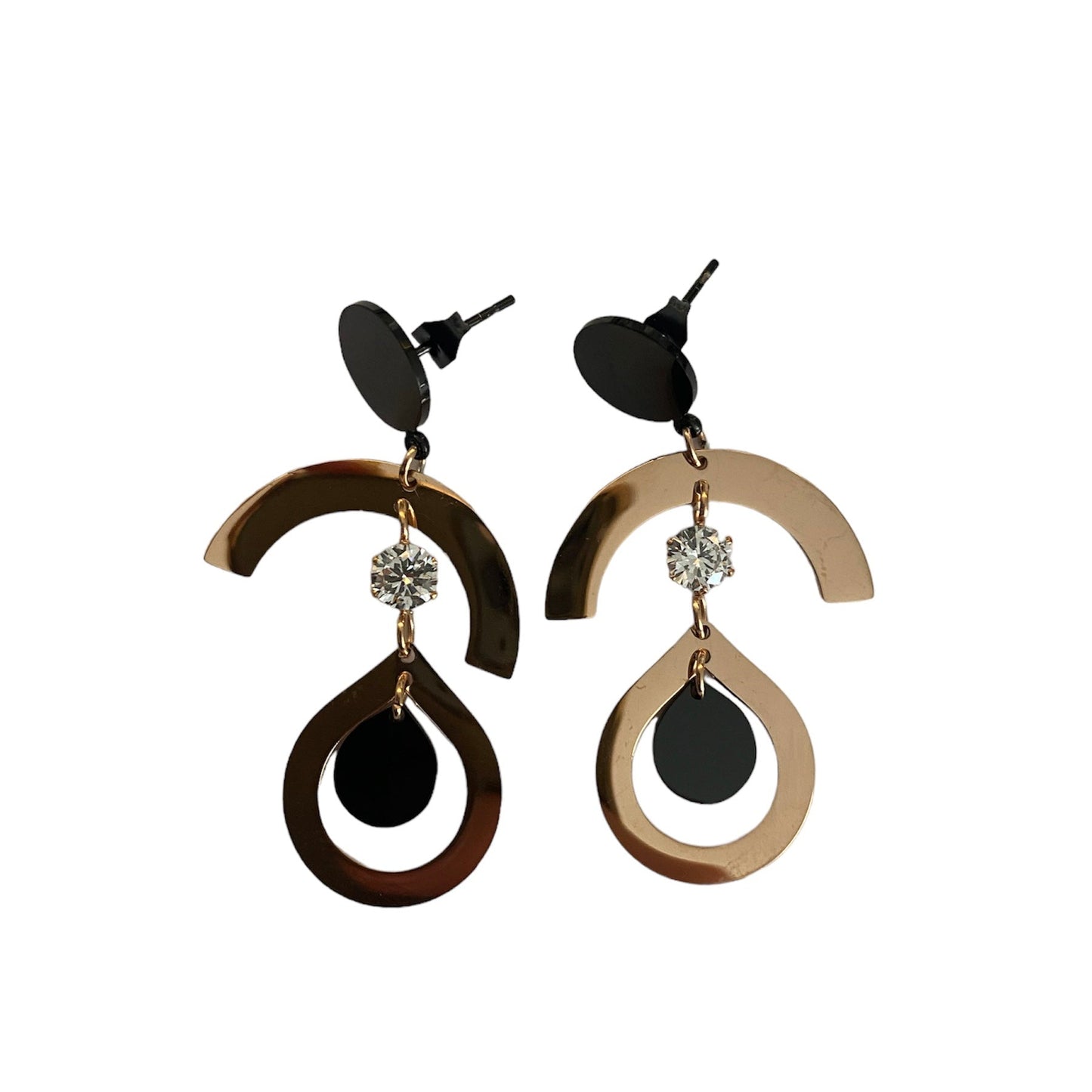 Black gold earrings accessory #4042 - Medaid International