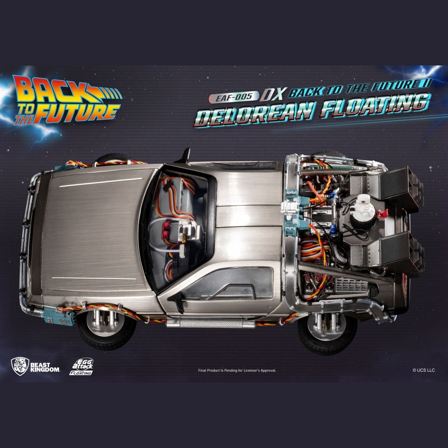 Back to the Future Part II Egg Attack Floating EAF-005DX Floating DeLorean (Deluxe Ver.) By Beast Kingdom - Medaid International