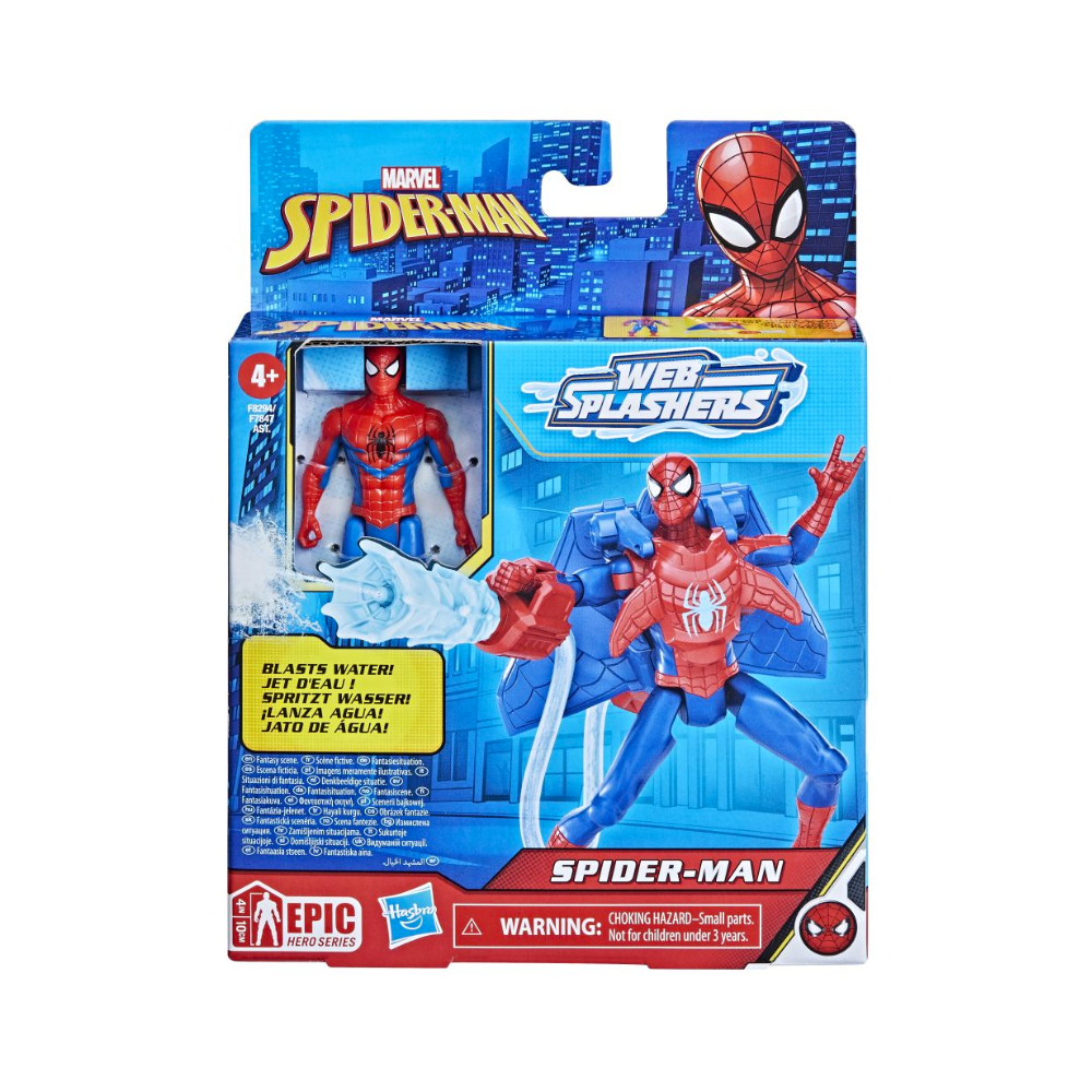 4 Inch Deluxe Water Webs - Classic Spiderman - Medaid International