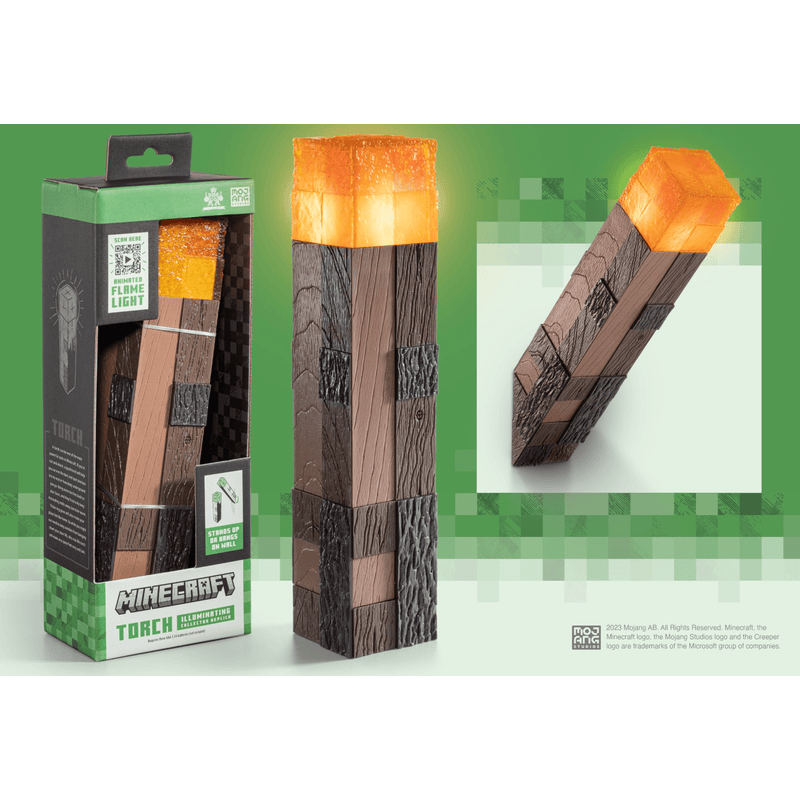 Torch illuminating Collector Replica - Minecraft By Noble Collection - Medaid International