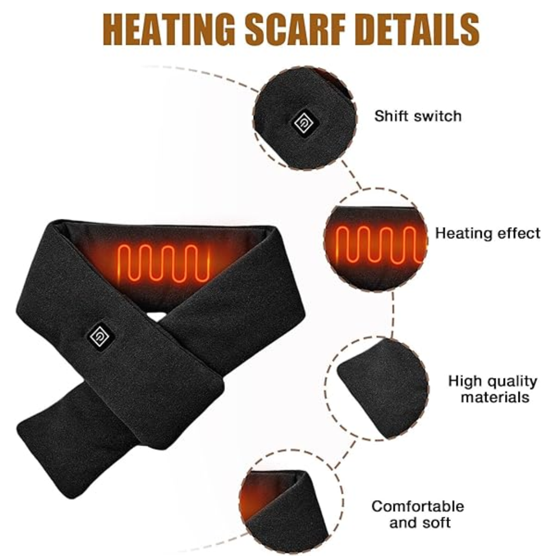 Electric Heated Scarf - Pro Electric Heated Scarf with 3 Heating Levels USB Rechargeable Heating Scarf - Medaid International