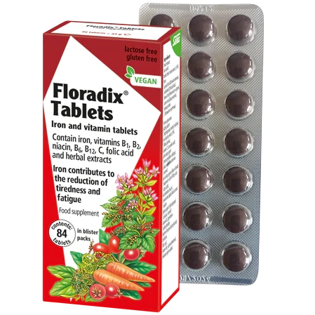 Floradix - Iron & Vitamin Tablets 84 Tablets - Medaid