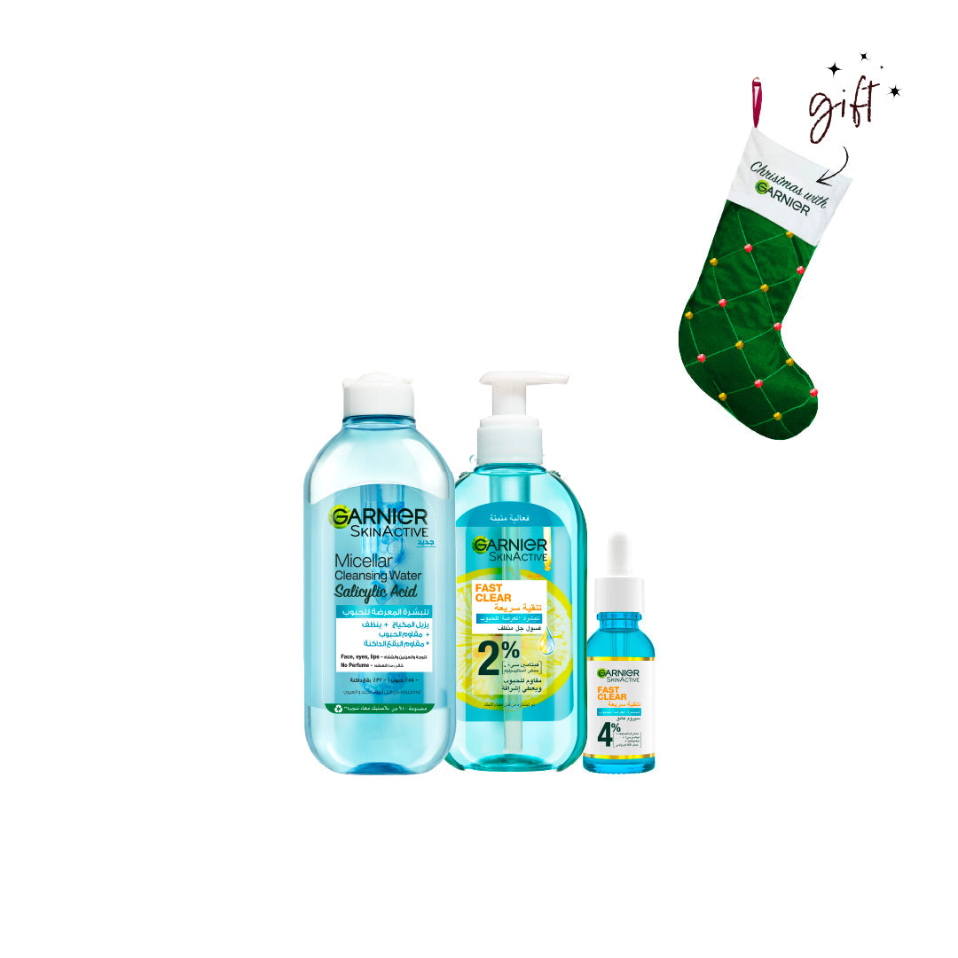 Garnier Fast Clear Anti-Acne Bundle + Free Chritmas Stocking At 20% Off - Medaid