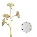 175 CM Freestanding Leaf Shape Metal Coat Rack with Stable Marble Base Clothes Hanger Stand with 5 Hooks Coat Racks for Hats Scarves Handbags Gold - Medaid International