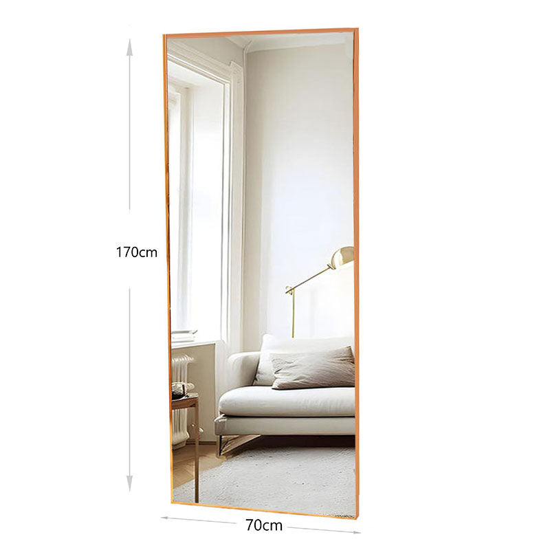 170 CM Modern Mirror Wall Mounted or Leaning Against Wall Mirror with Gold Metal Frame for Bedroom and Living Room Gold - Medaid International