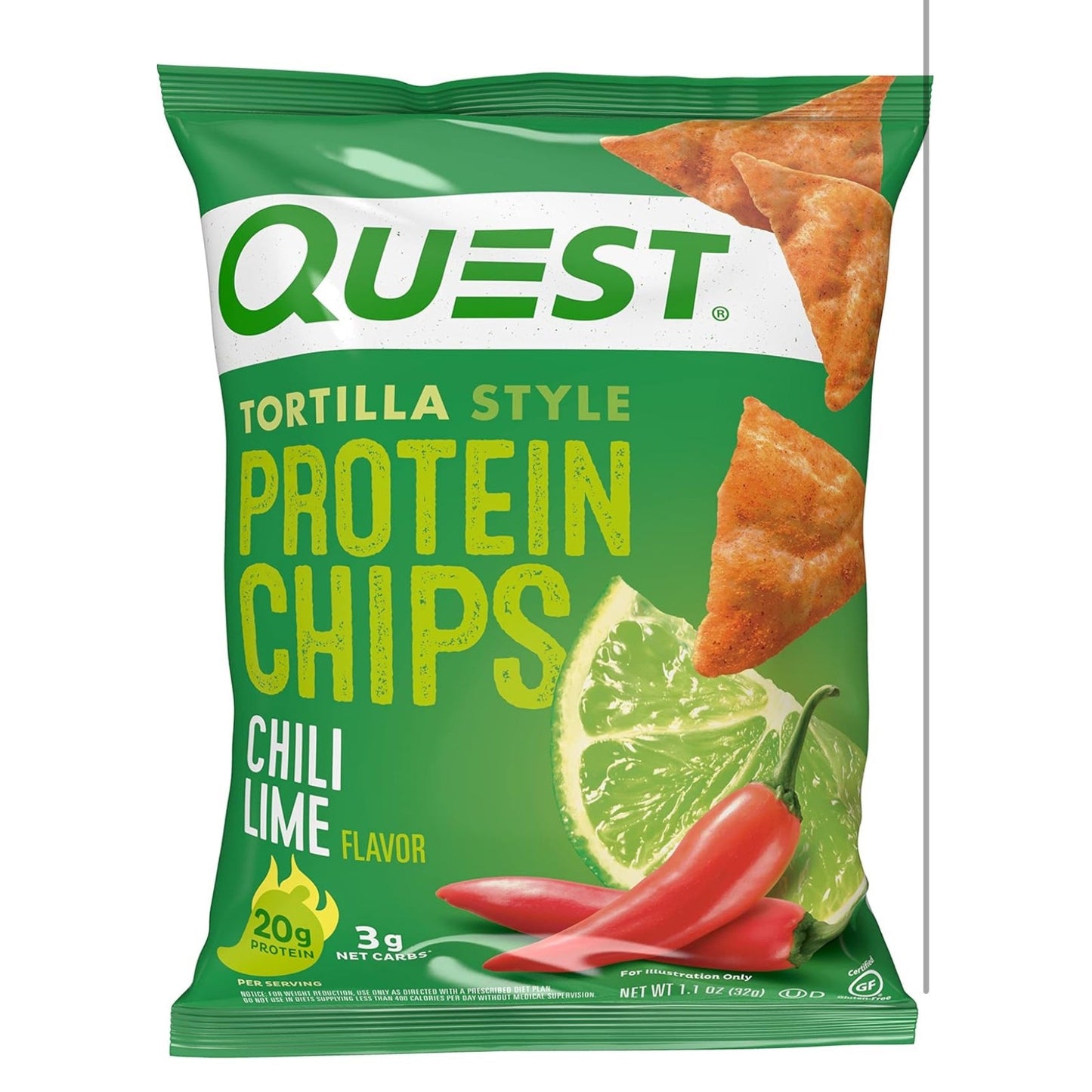 Quest Nutrition Tortilla Style Protein Chips Variety Pack, Chili Lime, Nacho Cheese, Loaded Taco, Low Carb, High Protein, Gluten Free, 1.1 oz (Pack of 12) - Medaid International