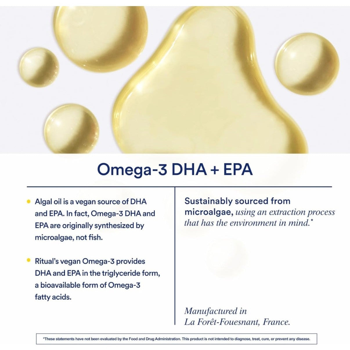 Ritual Omega 3 - Vegan - Science-Backed Dose of DHA & EPA Fatty Acids in 2:1 Ratio, Bioavailable, Brain and Heart Health Support, Minimal Burp-Back, Sustainably Sourced Microalgae, 30 Day Supply - Medaid International