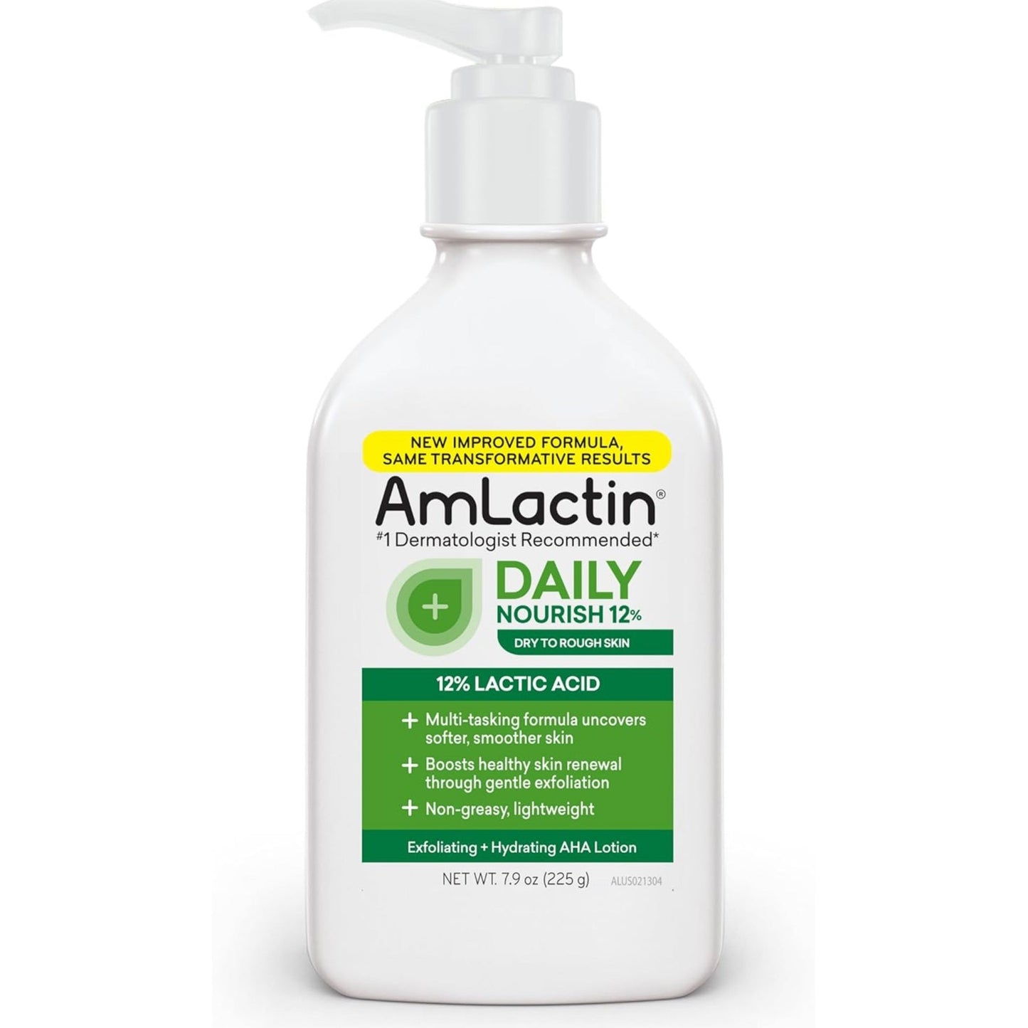 AmLactin Daily Moisturizing Lotion for Dry Skin, 7.9 oz Pump Bottle, 2-in-1 Exfoliator - Body Lotion with 12% Lactic Acid, Dermatologist-Recommended (Packaging May Vary) - Medaid International