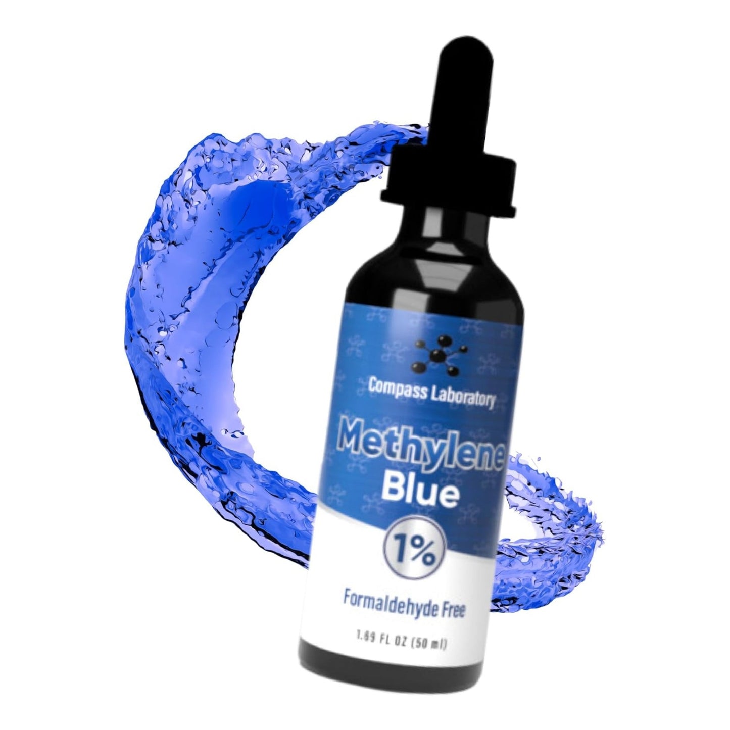 Methylene Blue Pharmaceutical Grade, USP Grade, Third-Party Tested Brain Health Dietary Supplement for Humans, No Formaldehyde, Made in USA (1% 50ml Bottle) - Medaid International