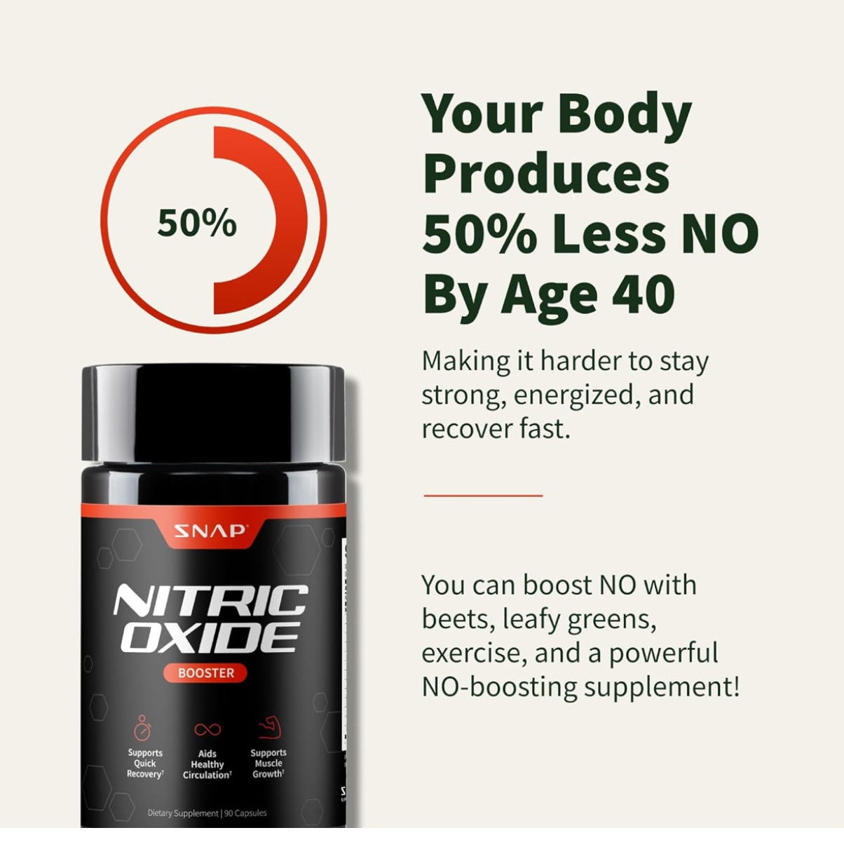 Snap Supplements Nitric Oxide Booster Supplement with L Arginine and L Citrulline Essential Amino Acids and Ginseng Root, Energy, Heart Heal - Medaid International