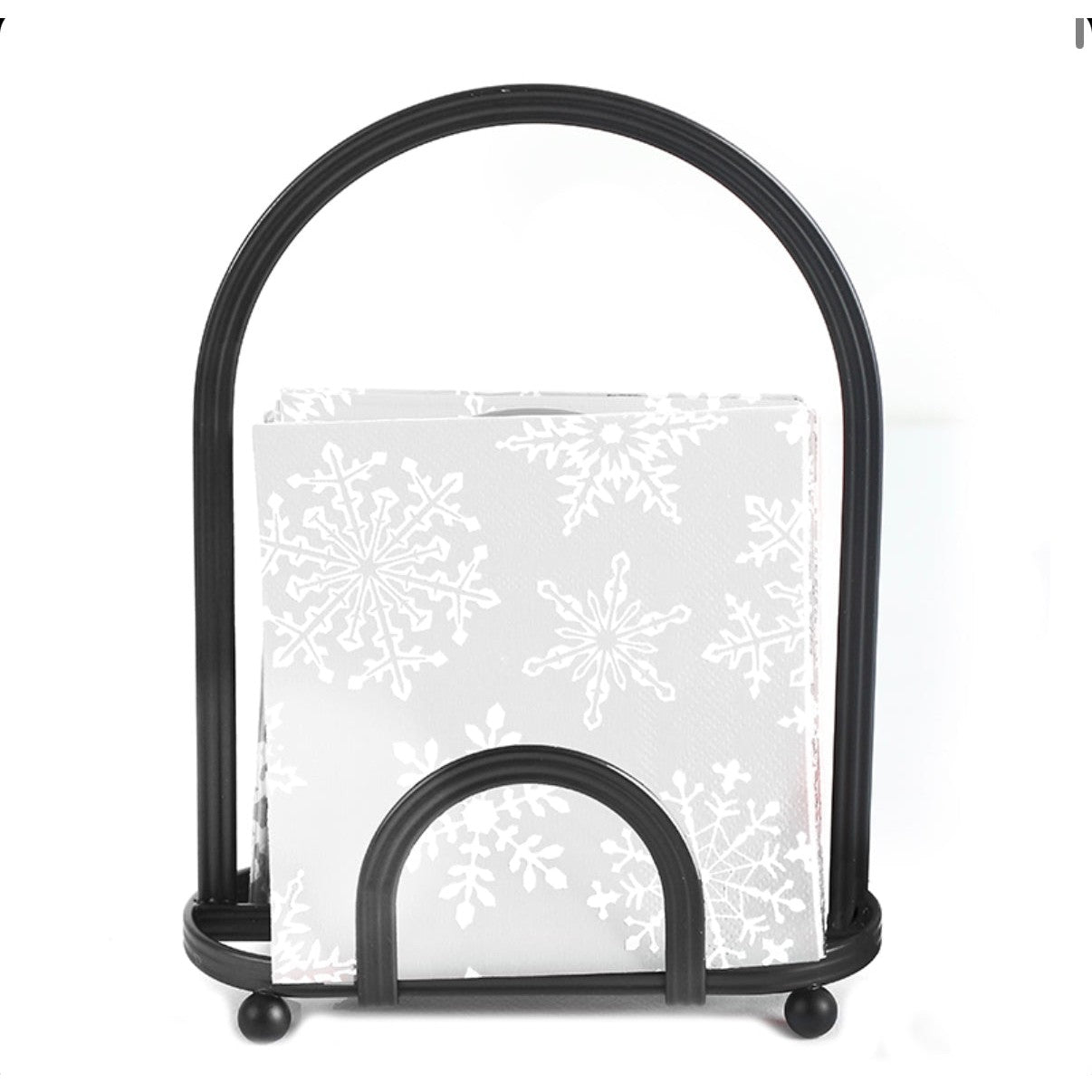 Iron Napkin Holder Freestanding Tissue Dispenser Organizer Paper Serviette Holder for Home Kitchen and Countertop Black - Medaid International