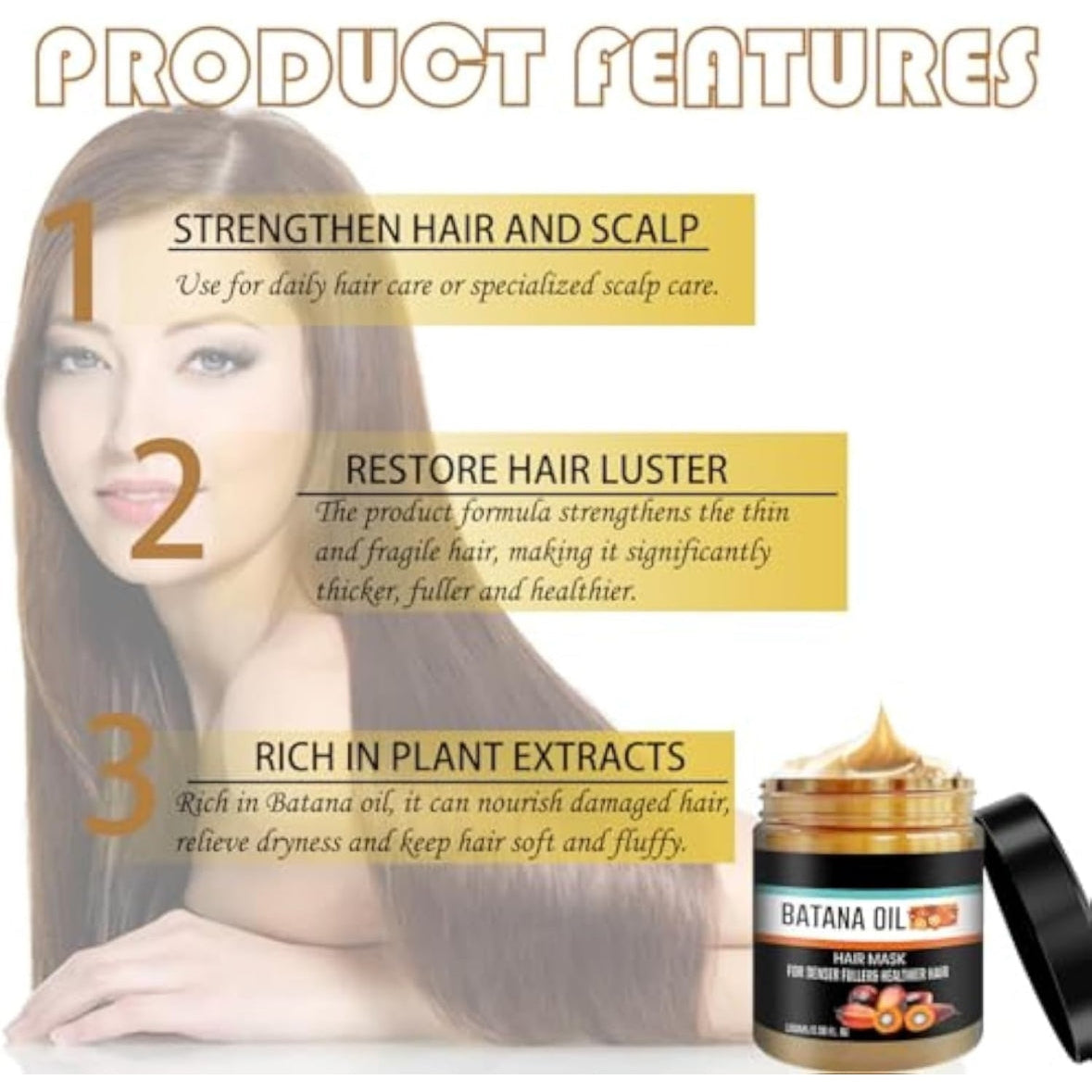 YBW Batana Oil for Hair Growth and Nourishment (100G), YBW Natural Batana Oil to Prevent Hair Loss, Eliminates Split Ends for Men and Women - 100g - Medaid International