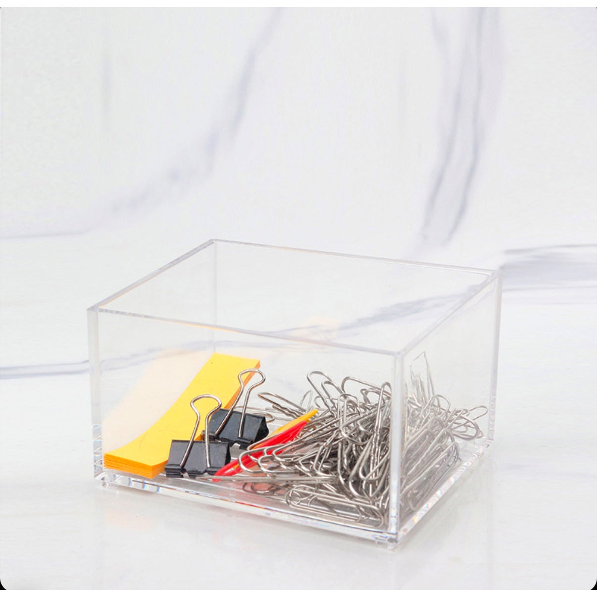 11 CM Clear Acrylic Rectangular Stackable Storage Box Multipurpose Mini Organizer Box for Cosmetics Jewelry Office Accessories - Medaid International