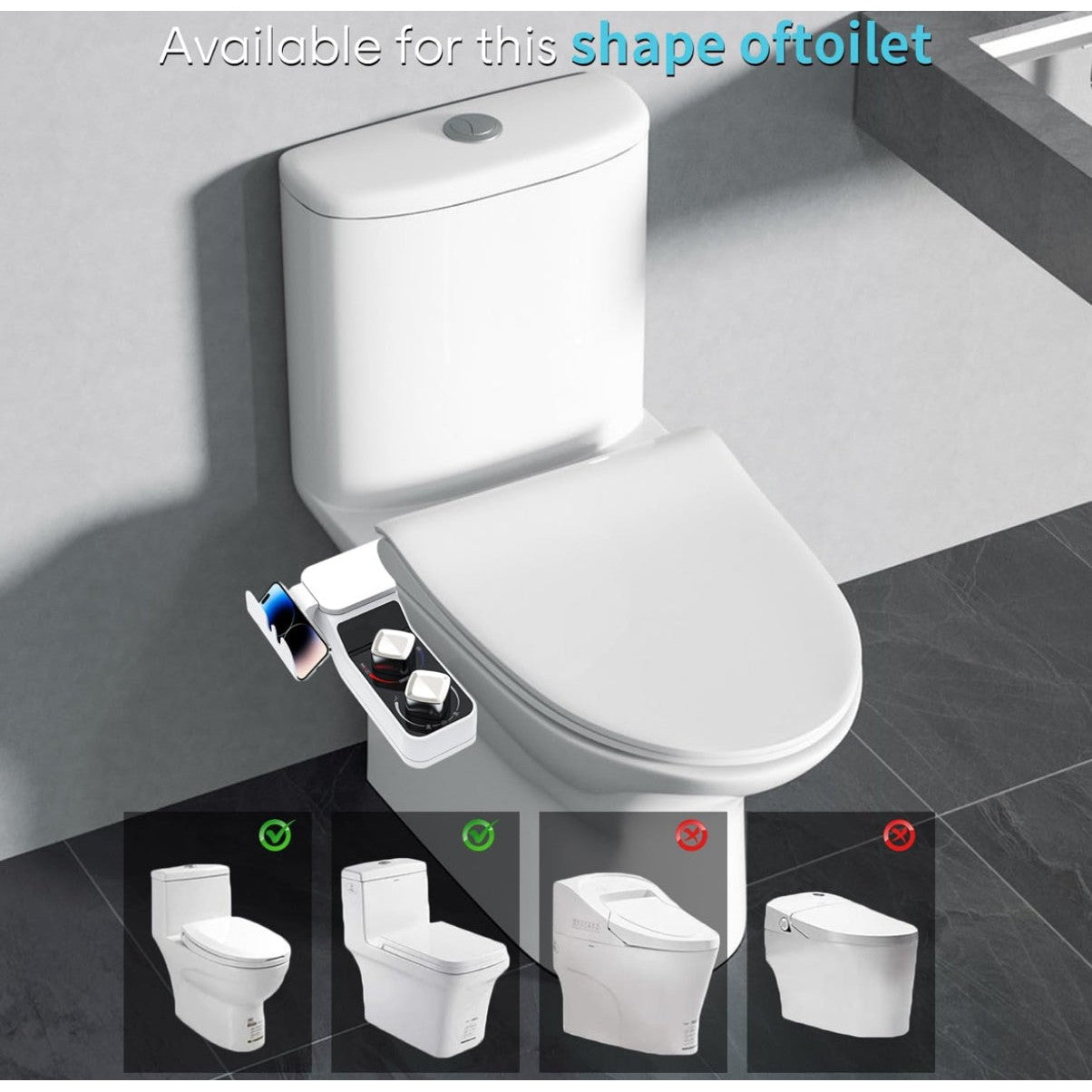 Angju Bidet Attachment for Toilet, Non-Electric Bidet Toilet Attachment, Cool & Warm Temperature Control, Self Cleaning Water Sprayer with Adjustable Water Pressure Nozzle, Frontal & Rear Wash - Medaid International
