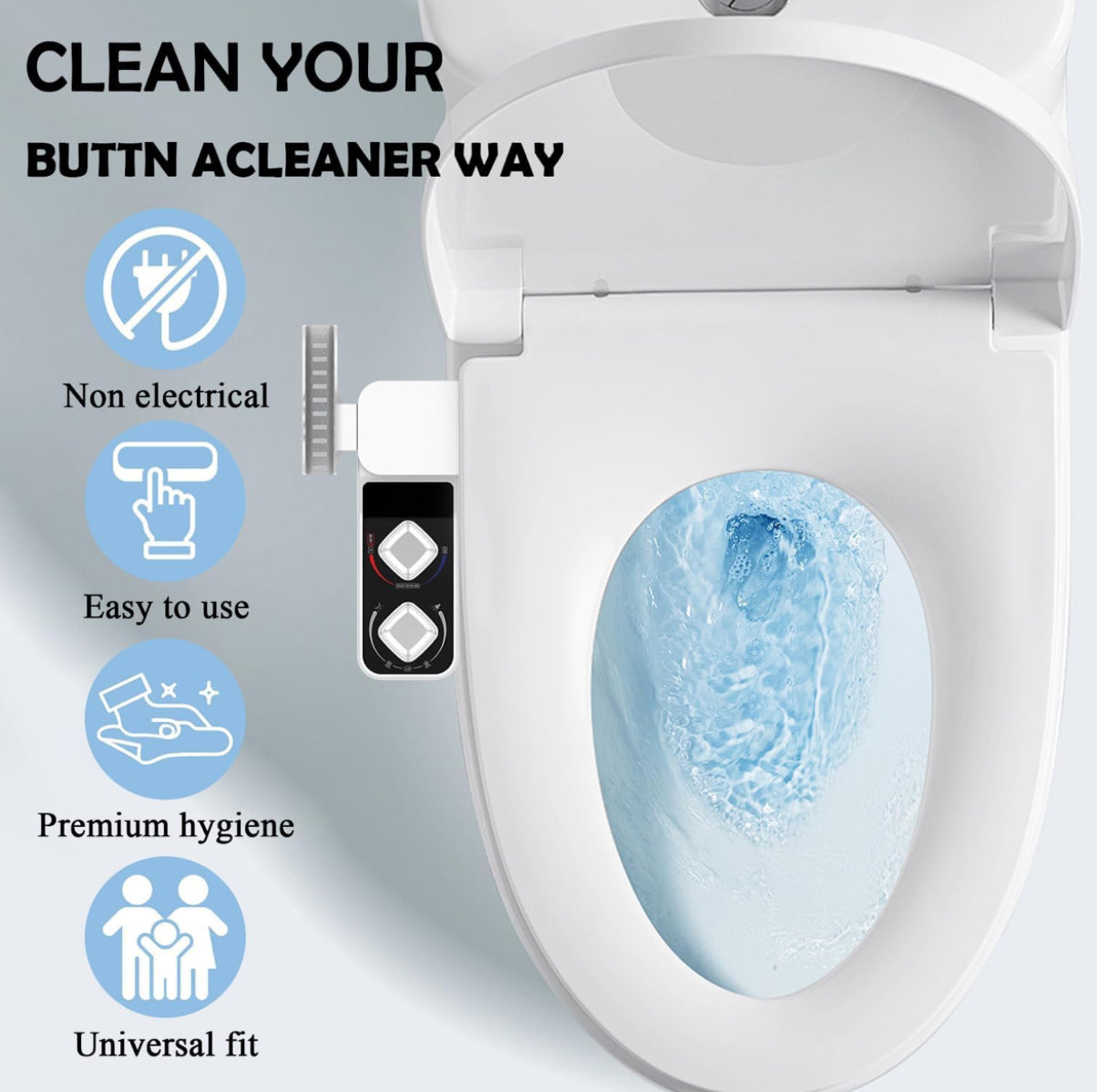 Angju Bidet Attachment for Toilet, Non-Electric Bidet Toilet Attachment, Cool & Warm Temperature Control, Self Cleaning Water Sprayer with Adjustable Water Pressure Nozzle, Frontal & Rear Wash - Medaid International