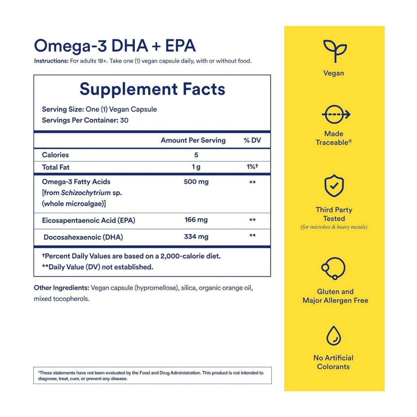 Ritual Omega 3 - Vegan - Science-Backed Dose of DHA & EPA Fatty Acids in 2:1 Ratio, Bioavailable, Brain and Heart Health Support, Minimal Burp-Back, Sustainably Sourced Microalgae, 30 Day Supply - Medaid International