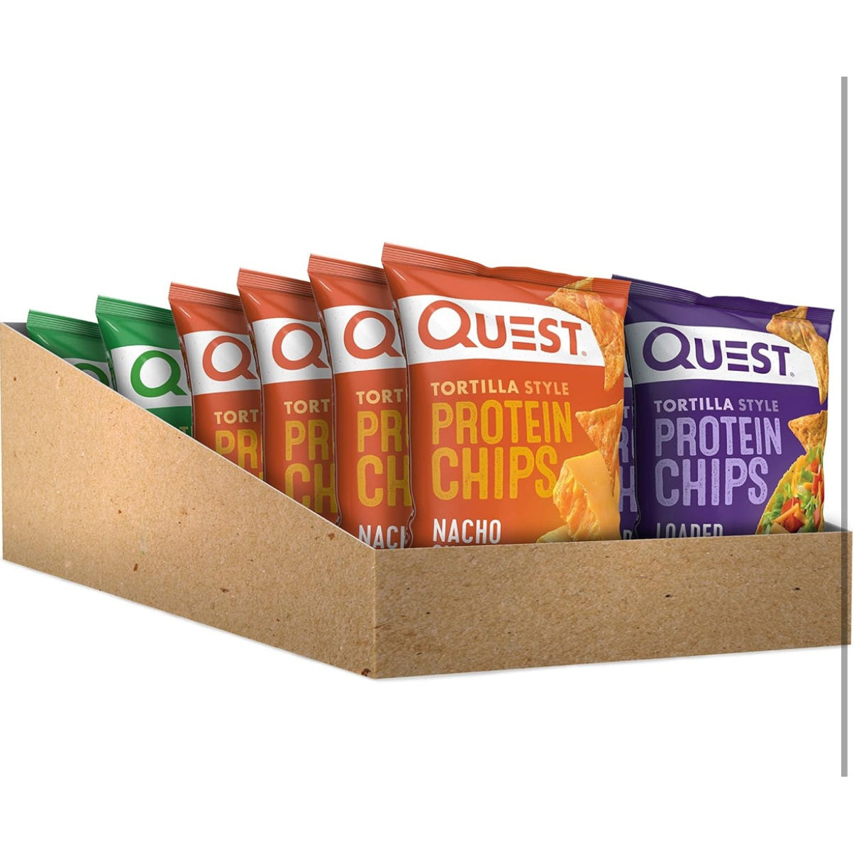 Quest Nutrition Tortilla Style Protein Chips Variety Pack, Chili Lime, Nacho Cheese, Loaded Taco, Low Carb, High Protein, Gluten Free, 1.1 oz (Pack of 12) - Medaid International