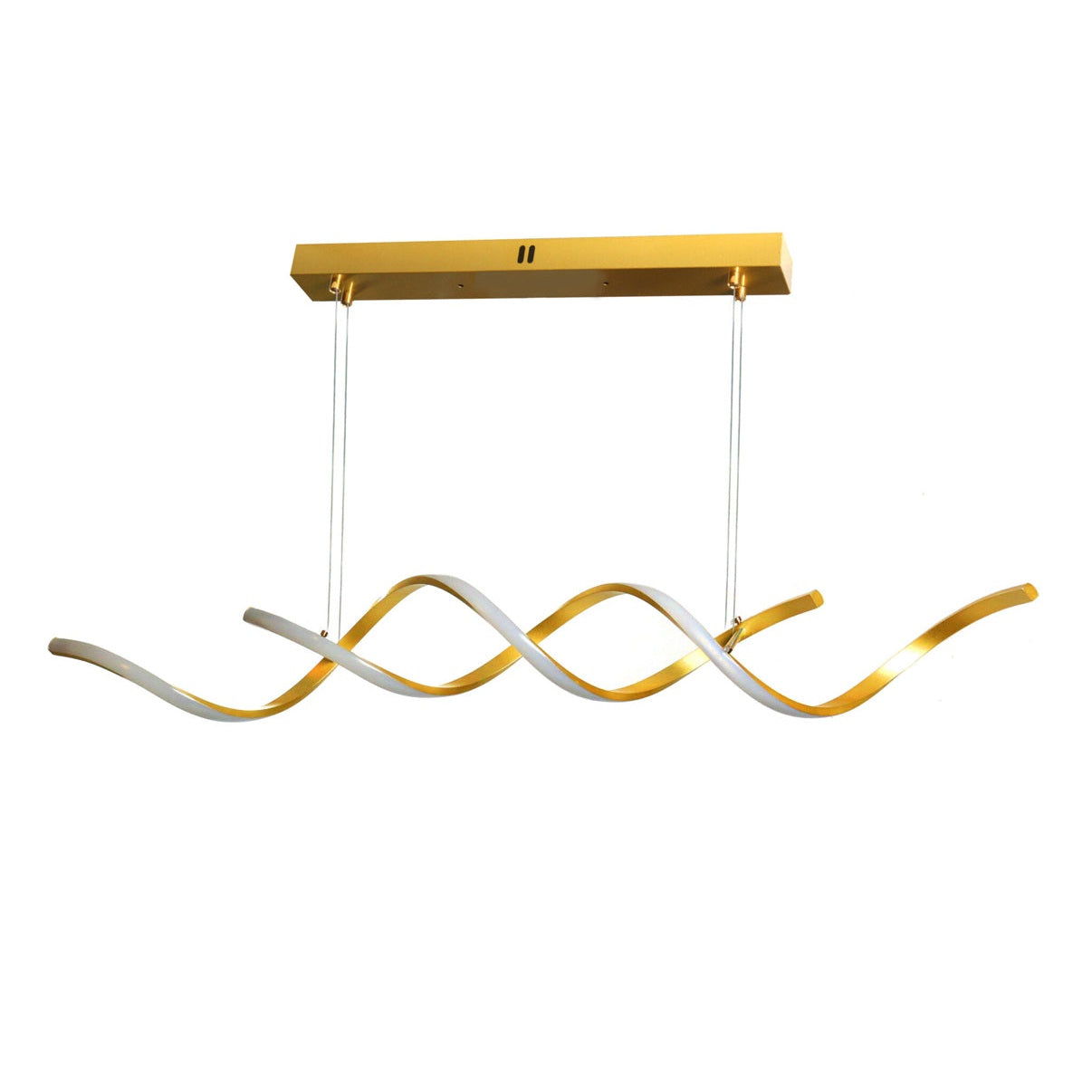 120 CM Modern Hanging LED Helix Pendant Lights for Dining Room Kitchen Bedroom Living Room Gold - Medaid International