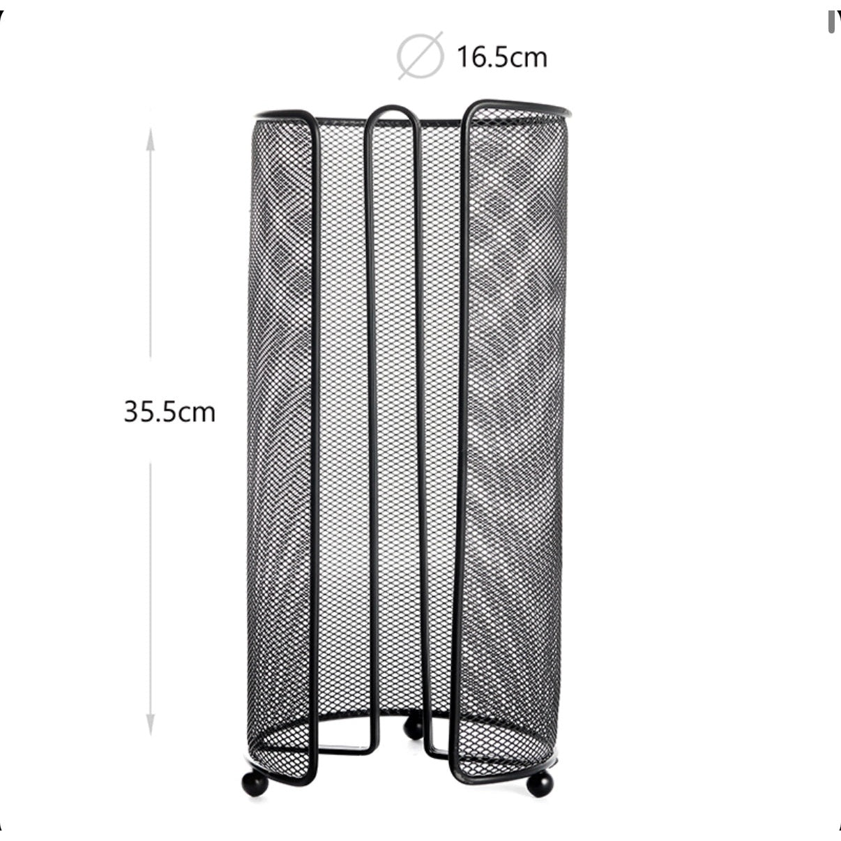 35 CM Freestanding Paper Towel Holder Non Slip Standing Paper Roll Holder for Bathroom Kitchen Cabinet and Countertop Black - Medaid International