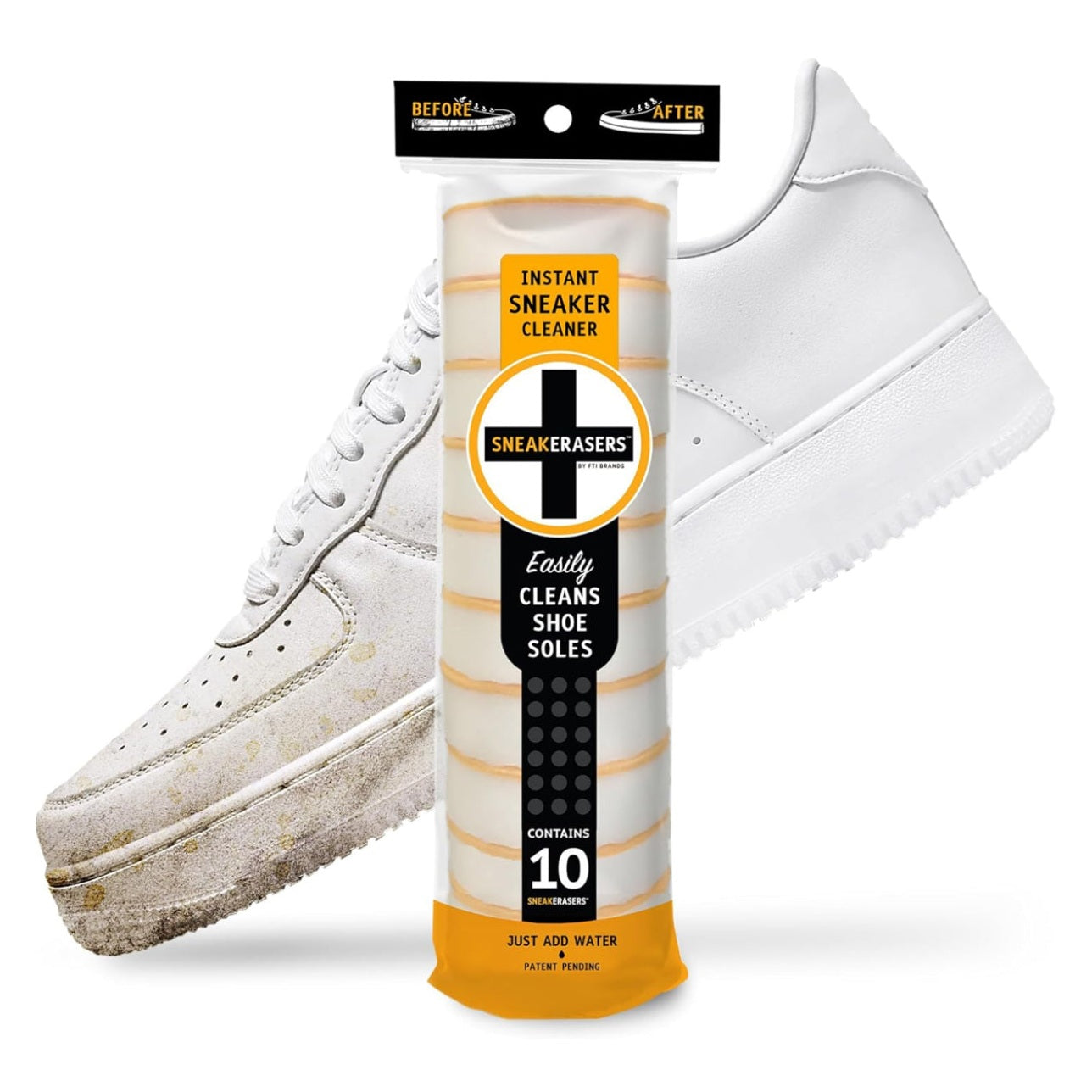 SneakERASERS Sole & Sneaker Cleaner, Premium Shoe Cleaner for Sneakers, Dual-Sided Sponges, Effective for Tennis Shoes & Women Men Sneakers, Gentle Rub Design Cleaner Kit, 1 Pack - Medaid International